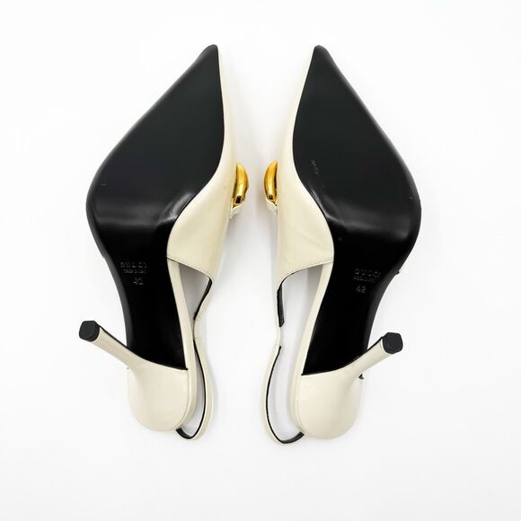 Gucci Marina Chain Slingback Pointed Toe Patent Leather Heels EU 42 US 12 - Picture 11 of 12